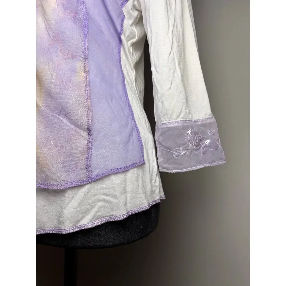 READ DESC Sym Lavender Overlay Top